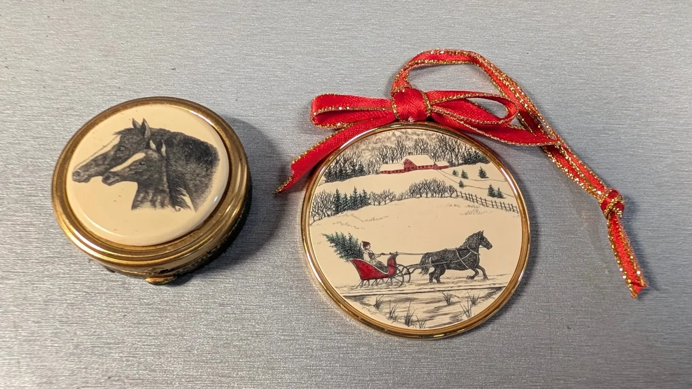 Barlow Horse Pillbox and Christmas Ornament
