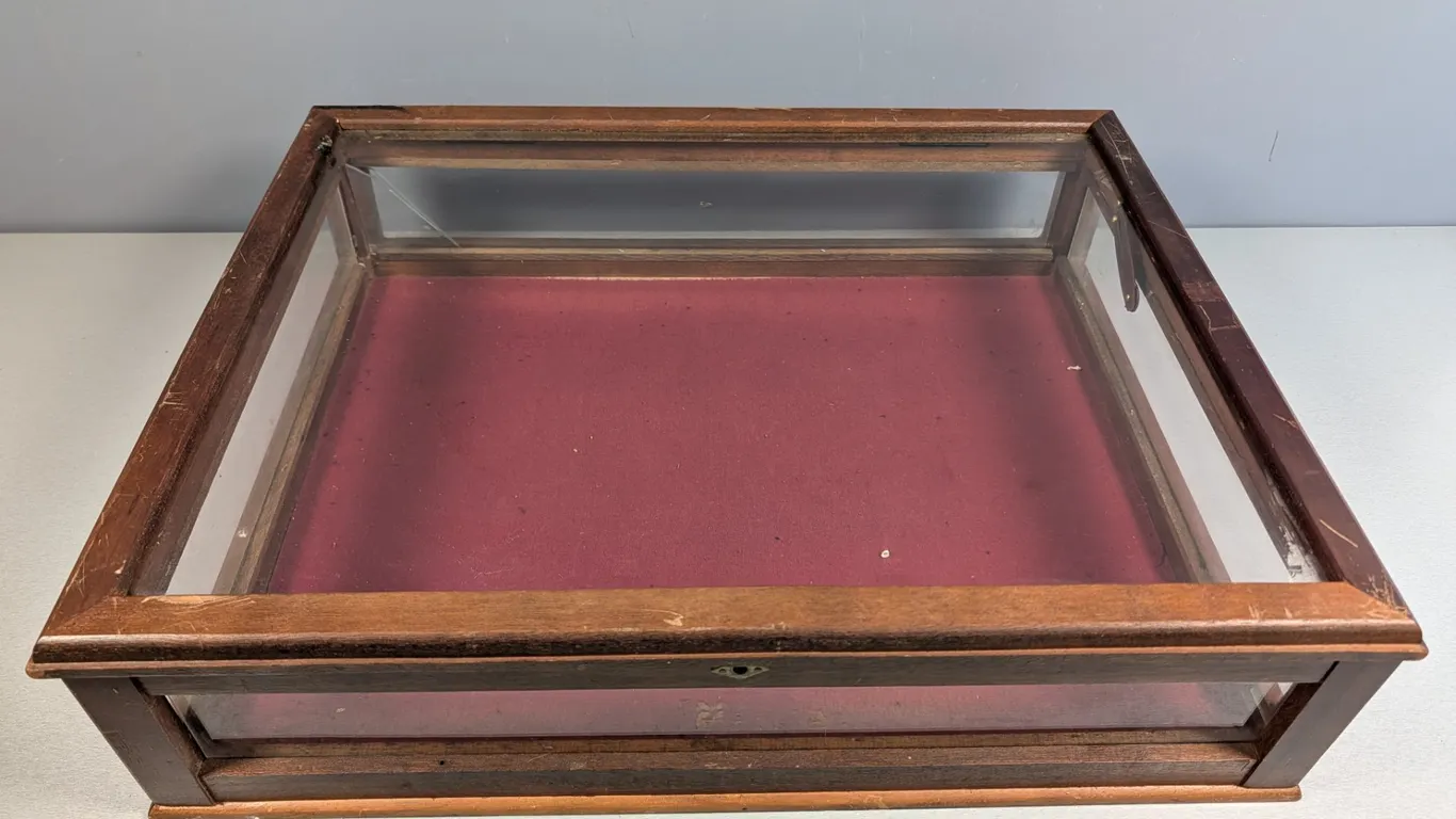 Wood and Glass Tabletop Display Case