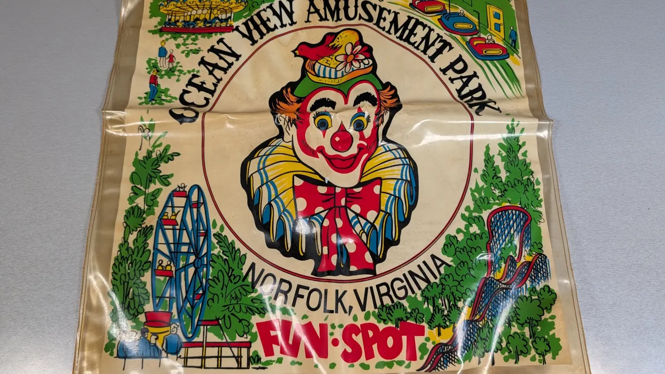 Ocean View Amusement Park Norfolk Virginia Plastic blow up pillow