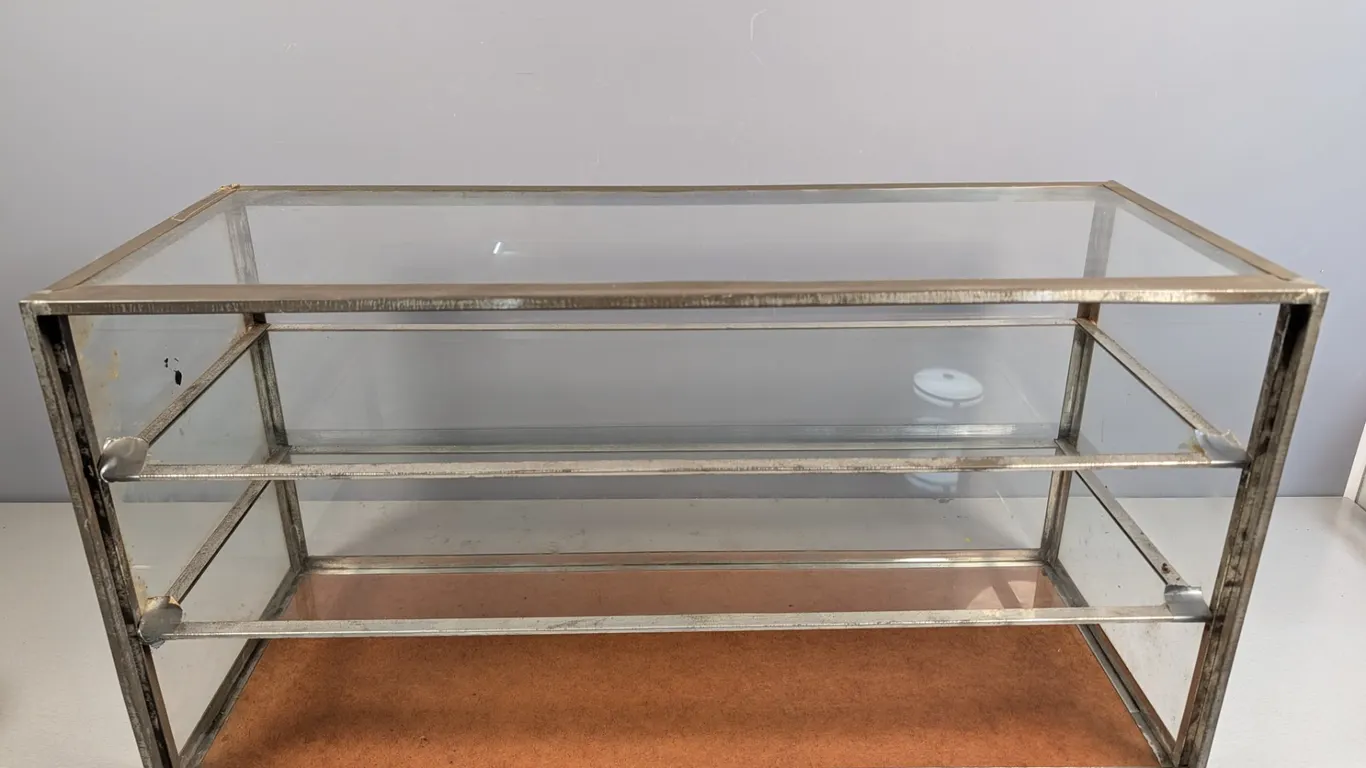 Vintage Metal and Glass Display Case