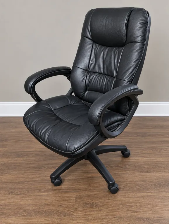 Black Faux Leather Office Chair