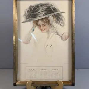 1909 Harrison Fisher Calendar Tray Art Print