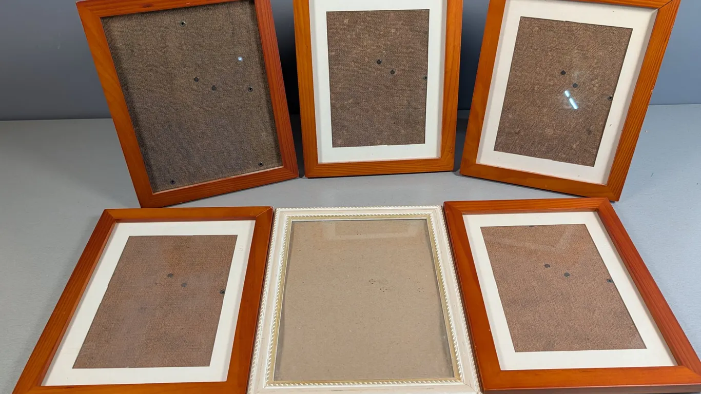 Lot of Six Assorted Wood Picture Frames