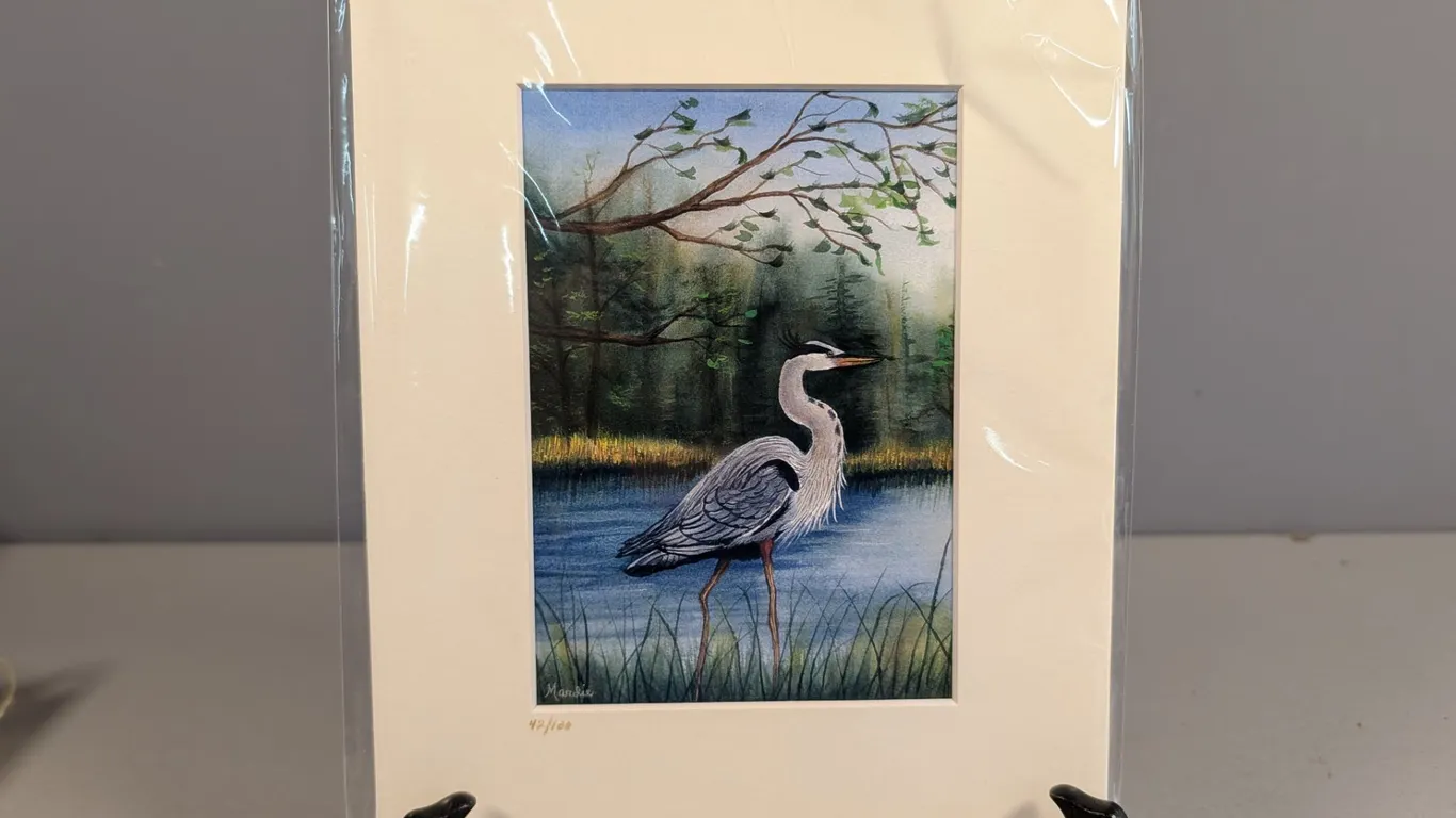 Mardie DeFeo Signed Great Blue Heron Print