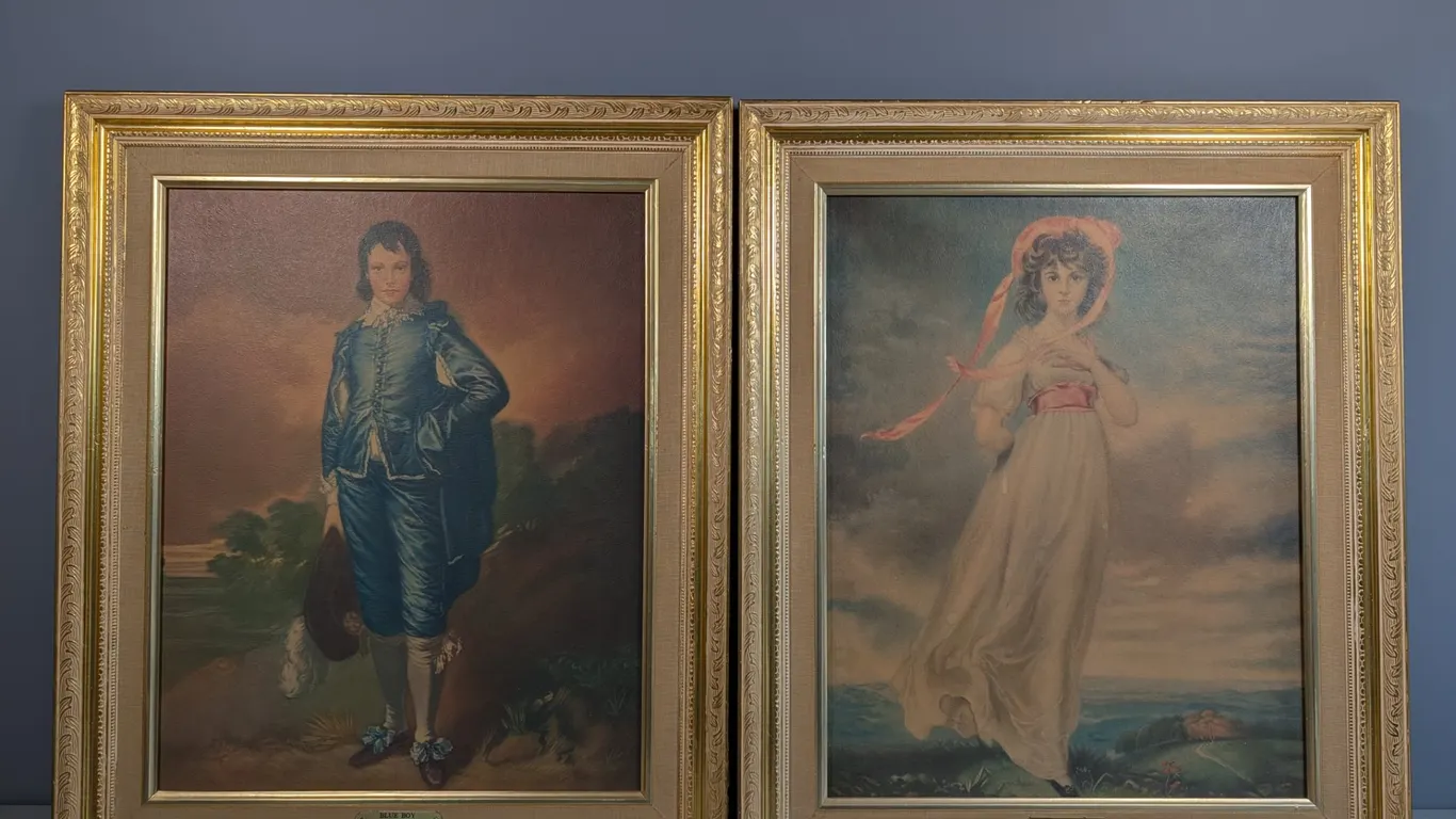 Framed Blue Boy and Pinkie Prints after Gainsborough and Lawrence