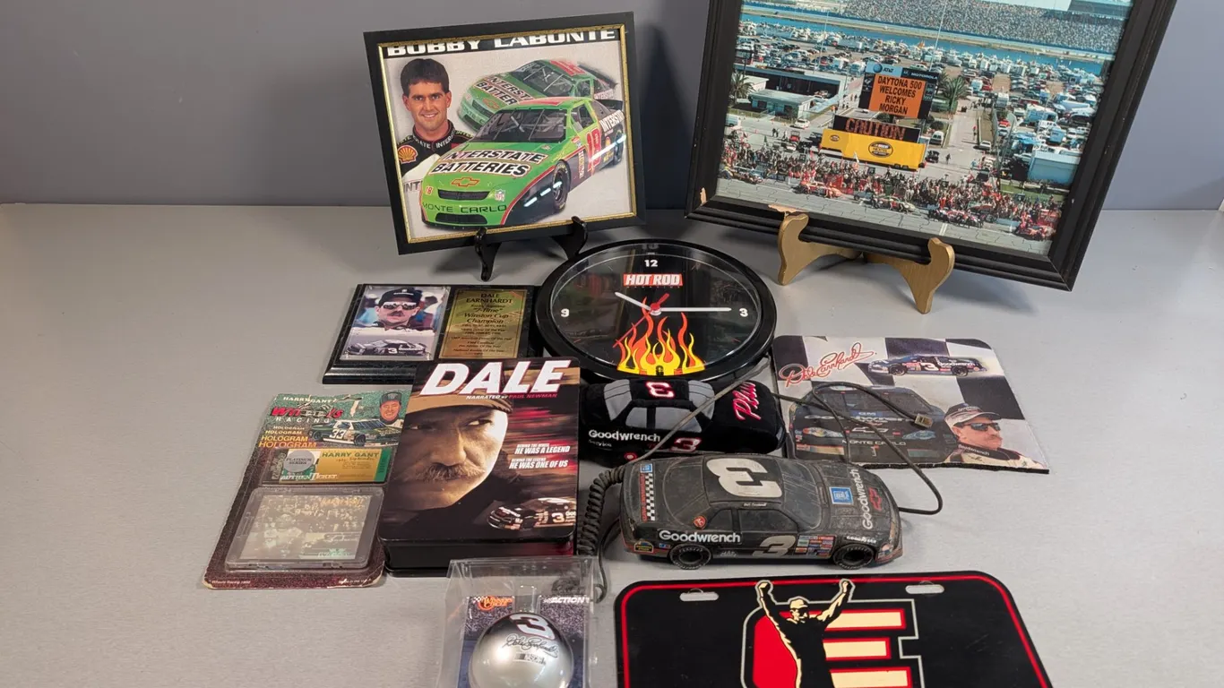 NASCAR Collectibles Lot with Dale Earnhardt and Bobby Labonte Memorabilia
