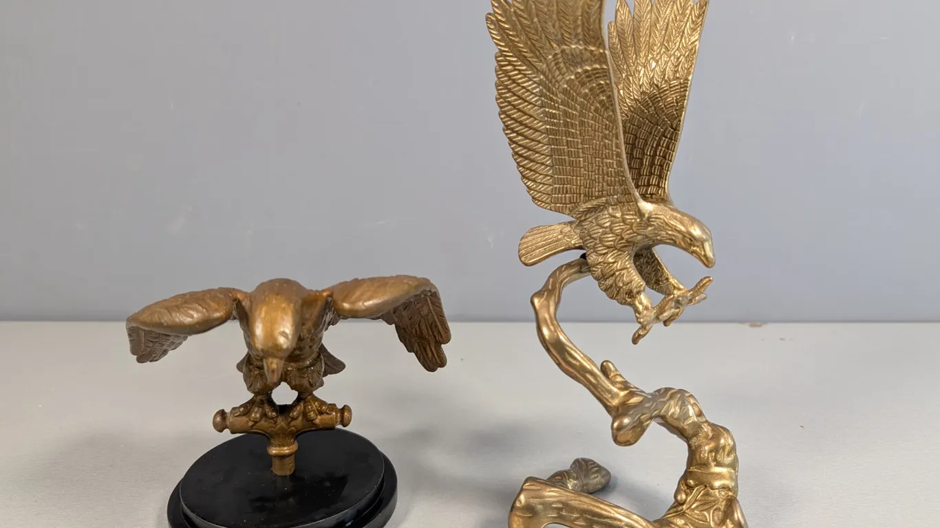 Pair of Brass Eagle Figurines