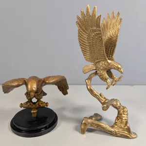 Pair of Brass Eagle Figurines