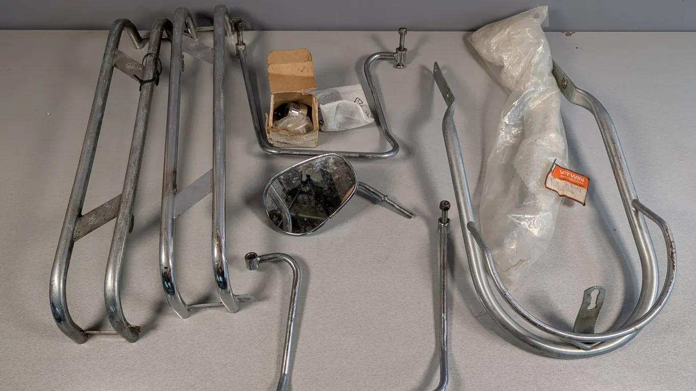 Motorcycle Parts Lot with Fenders, Mirror and more