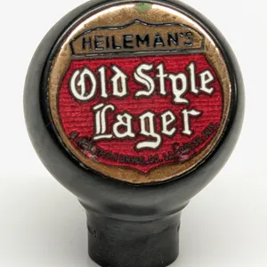 BALL TAP KNOB HANDLE HEILEMANS OLD STYLE LAGER BEER LA CROSSE WISCONSIN (GREEN DUCK)