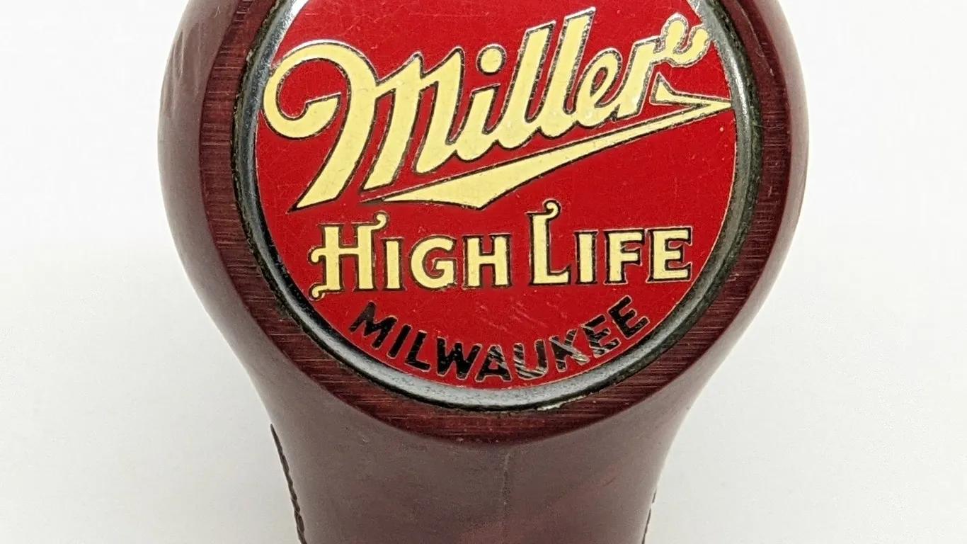 BALL TAP KNOB HANDLE MILLER HIGH LIFE BEER MILWAUKEE WISCONSIN (TRUE NAME)