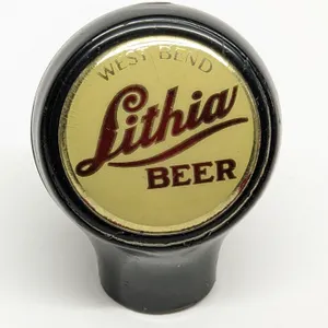 BALL TAP KNOB HANDLE WEST BEND LITHIA BEER WISCONSIN (BASTIAN BROS)