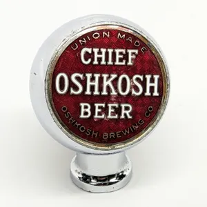 BALL TAP KNOB HANDLE UNION MADE CHIEF OSHKOSH BEER WISCONSIN