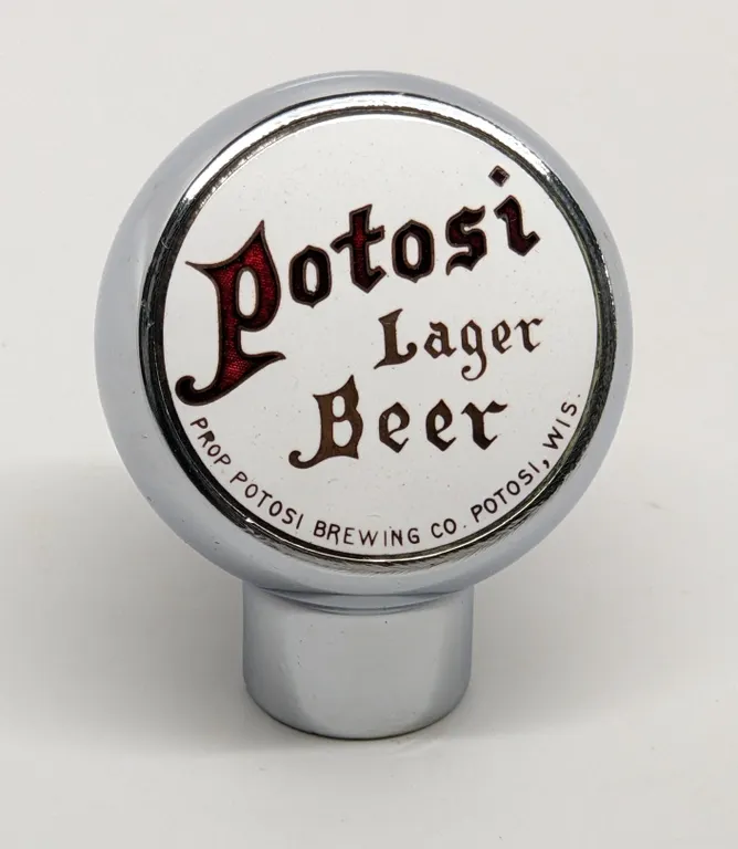 BALL TAP KNOB HANDLE POTOSI LAGER BEER WISCONSIN (ROBBINS)