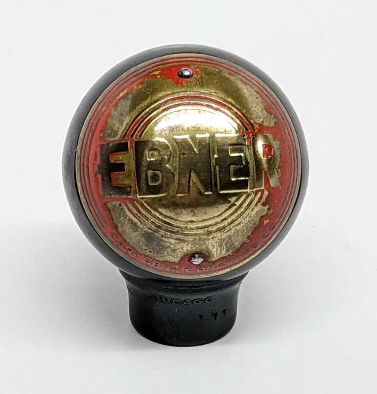 BALL TAP KNOB HANDLE EBNER BEER FORT ATKINSON WISCONSIN (DAKA-WARE)