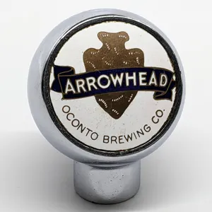 BALL TAP KNOB HANDLE ARROWHEAD BEER OCONTO BREWING WISCONSIN (ROBBINS)