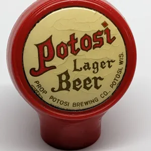 BALL TAP KNOB HANDLE POTOSI LAGER BEER WISCONSIN (BASTIAN BROS)