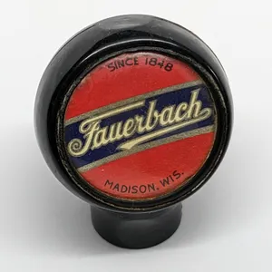 BALL TAP KNOB HANDLE FAUERBACH BEER MADISON WISCONSIN (BASTIAN BROS)