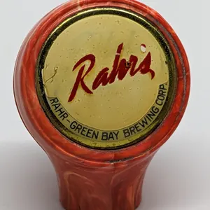BALL TAP KNOB HANDLE RAHR'S BEER RAHR-GREEN BAY BREWING CORP WISCONSIN (BASTIAN BROS)