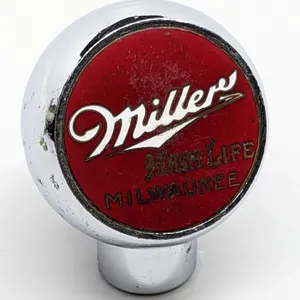 BALL TAP KNOB HANDLE MILLER HIGH LIFE BEER MILWAUKE WISCONSIN (ROBBINS)