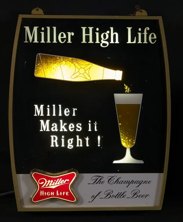 MILLER HIGH LIFE BEER MOTION LIGHTED SIGN