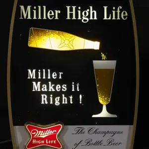 MILLER HIGH LIFE BEER MOTION LIGHTED SIGN