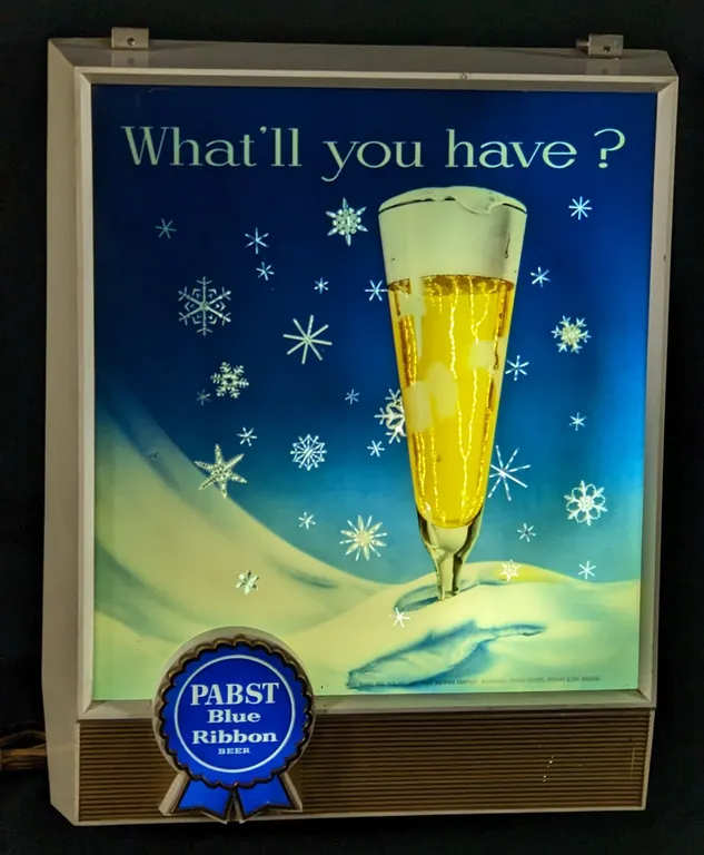 PABST BLUE RIBBON BEER WHAT'LL YOU HAVE MOTION LIGHTED SIGN