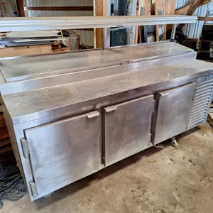 Kairak Refrigerated Prep Table on Wheels, Model KRP895, 115V, 89"x32"x56"