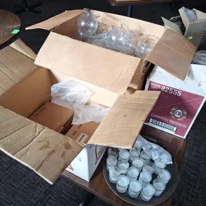 Assorted Candles, Glass Candle Holders, More