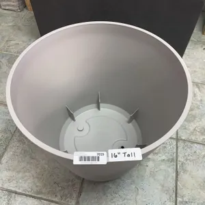 Lot of 2 Grey Plastic Planter Pot 16 Inch Tall