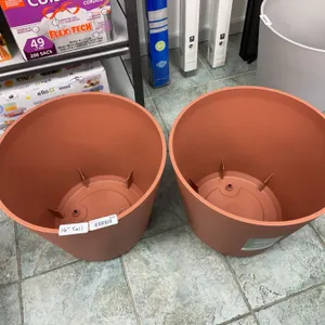 Lot of 2 - Deroma 16" Terracotta-Style Planters