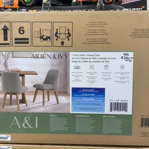 Aiden & Ivy 2-Pack Fabric Dining Chairs, Grey