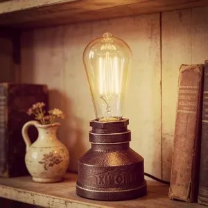 XIHOMÂ® Alloy Metal Water Pipe Table Lamp Base **Bulb Not Included**