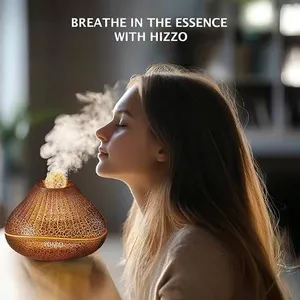 A18 Aroma Diffuser - Daffodil Bulb Design, Ultrasonic Essential Oil Diffuser with LED Flame Light, Q