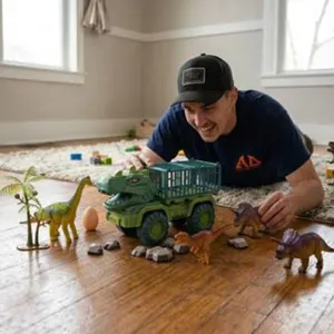 Dino Zoo Dinosaur Engineering Vehicle Toy Set