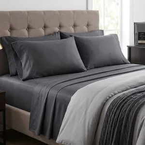 Comfy Bamboo World 4pc Queen Sheet Set Grey