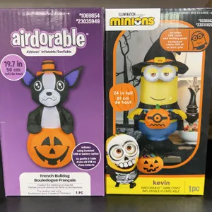 Lot of 2 Airblown Inflatables: French Bulldog & Minions Kevin