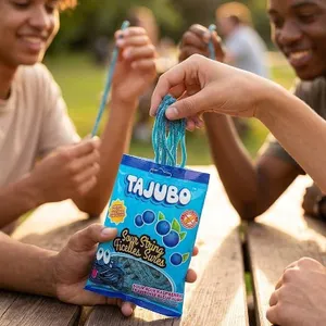 TAJUBO Sour String Blue Raspberry Candy 80g