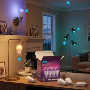 Govee RGBWW Smart LED Bulb 4-Pack 800 Lumens