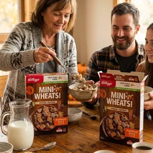 2 Boxes Kellogg's Mini Wheats Pumpkin Spice 460g