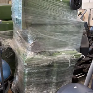 8 GREEN INDUSTRIAL HIGH-DENSITY PLASTIC MOBILE WASTE CONTAINMENT CONTAINER UNIT
