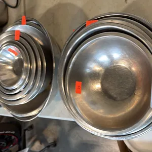 HEAVY GAUGE STAINLESS STEEL NESTING MIXING BOWLS, KITCHEN PREP BASINS