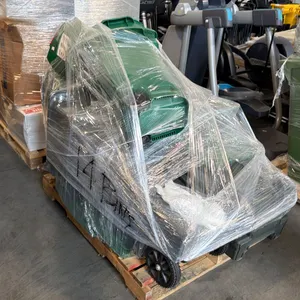 14 GREEN INDUSTRIAL HIGH-DENSITY PLASTIC MOBILE WASTE CONTAINMENT CONTAINER UNIT