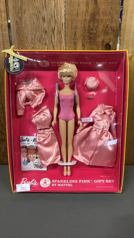 VINTAGE BARBIE 50TH ANNIVERSARY SPARKLING PINK GIFT SET BY MATTEL *IN ORIGINAL BOX*