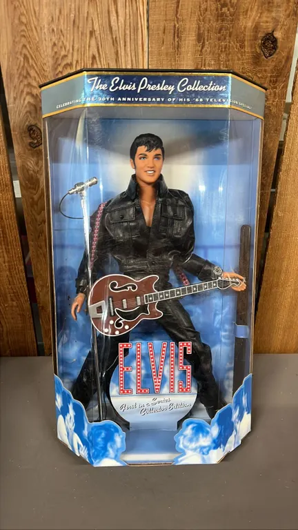 VINTAGE 1998 ELVIS DOLL: CELEBRATING THE 30TH ANNIVERSARY OF HIS '68 TELEVISION APPEARANCE *IN