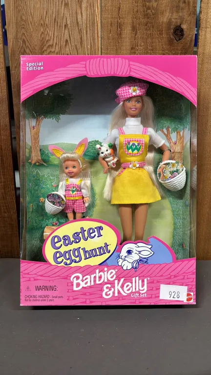 VINTAGE 1997 EASTER EGG HUNT BARBIE & KELLY SET *IN ORIGINAL BOX*