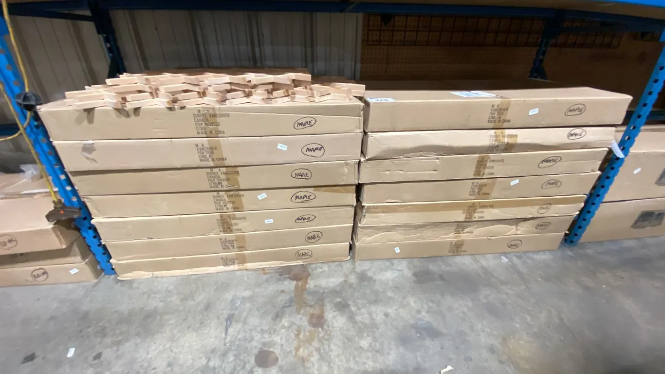 14 CASES OF MAPLE WOOD WINE RACK LATTICE