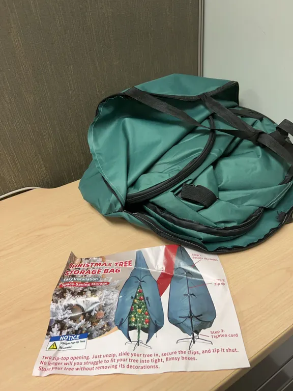 Green Fabric Christmas Tree Storage Bag with Straps