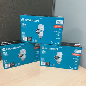 Ecosmart 60W Equivalent CFL Soft White GP19 Bulbs, 3 Packs