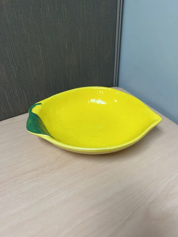 Ceramic Lemon-Shaped Serving Bowl, Dishwasher Safe